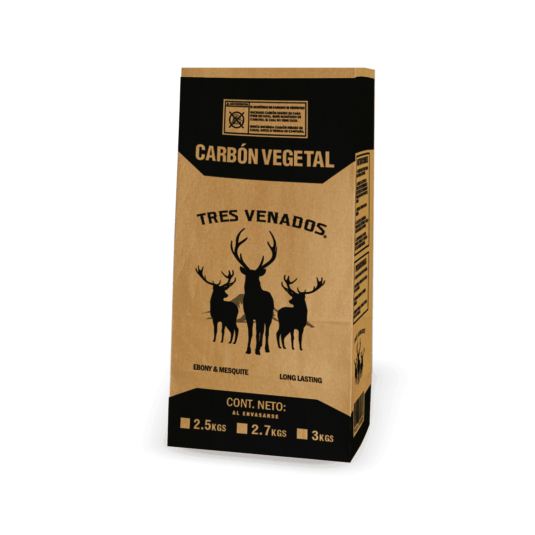 bolsa para carbon tres venados 3kg negro