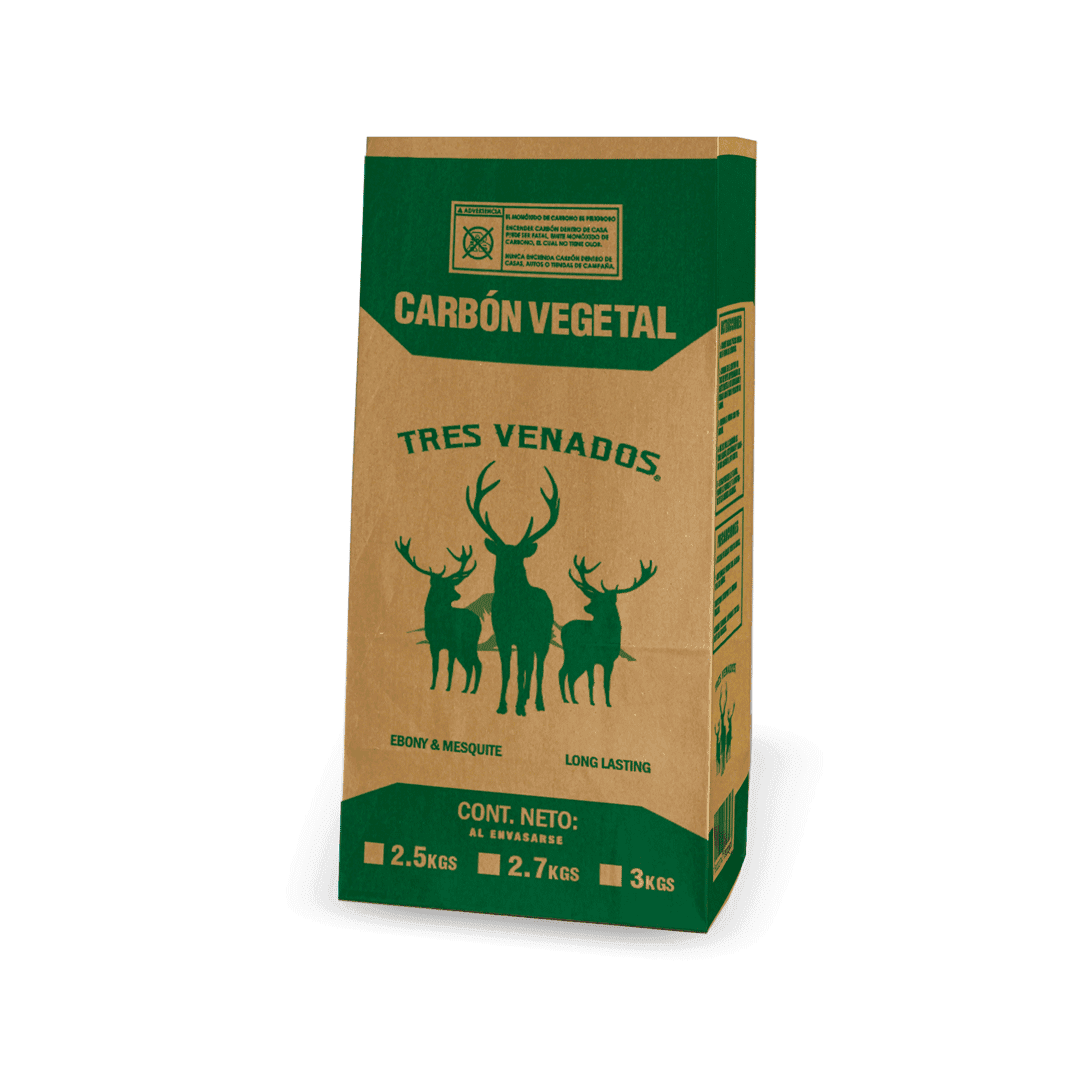 bolsa para carbon tres venados 3kg verde